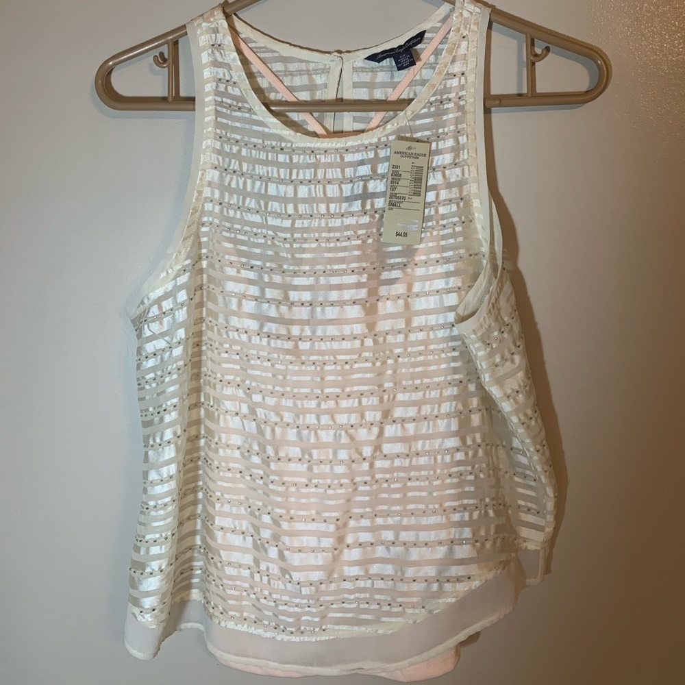 American Eagle Outfitters Cropped Beaded Tank